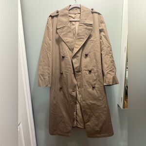 Dex Tan Double-Breasted Trench Coat